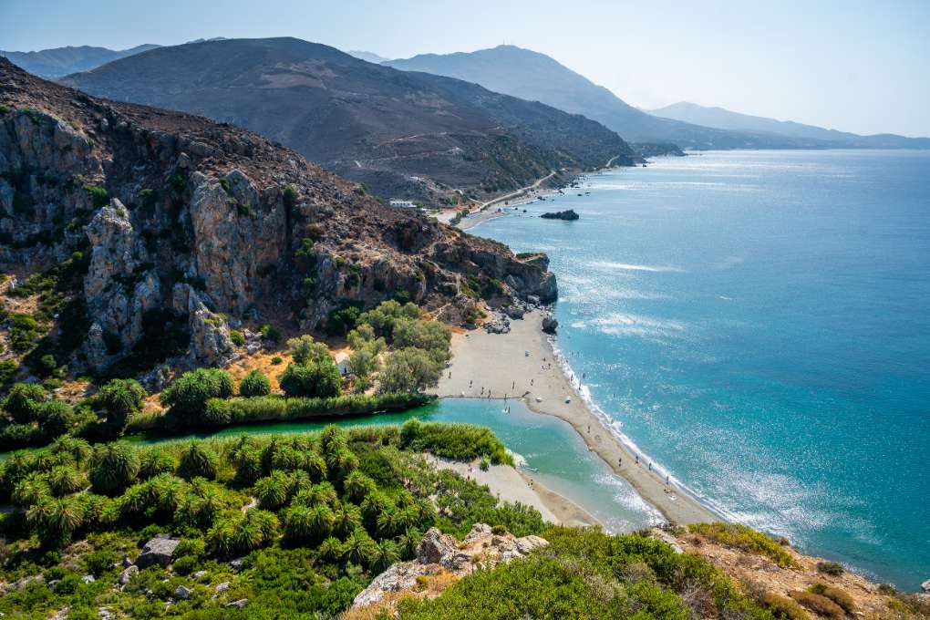 Palm-trees-in-the-lagoon-of-Preveli